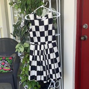 Esley Checker B&W Skater Dress